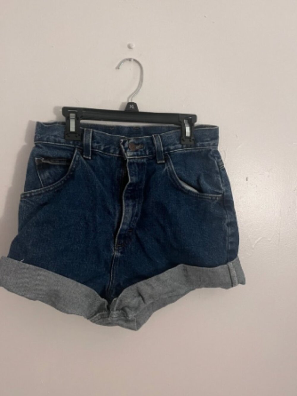 Lee High Waist Cuffed Denim Shorts Size 26 Vintage Style